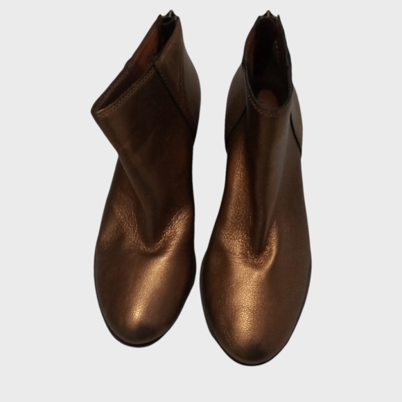 Lucky Brand Bronze Metallic Leather Ankle Boots/Booties Size 8 - Picture 13 of 13